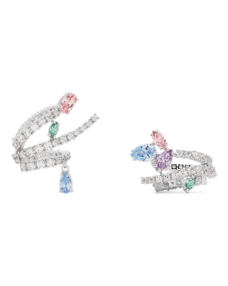 Swarovski x Ariana Grande crystal embellished cuff earrings - Silber Silber