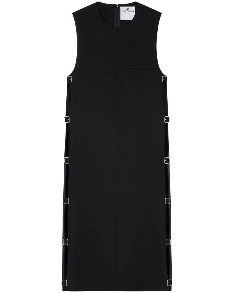 Courrèges Midikleid mit mehreren Trägern - Schwarz Schwarz