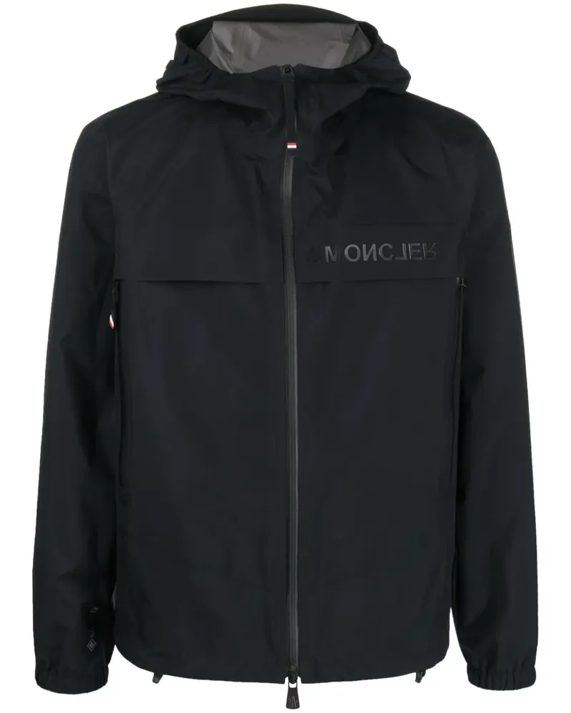 Moncler Sportjacke mit Logo-Print - Schwarz Schwarz