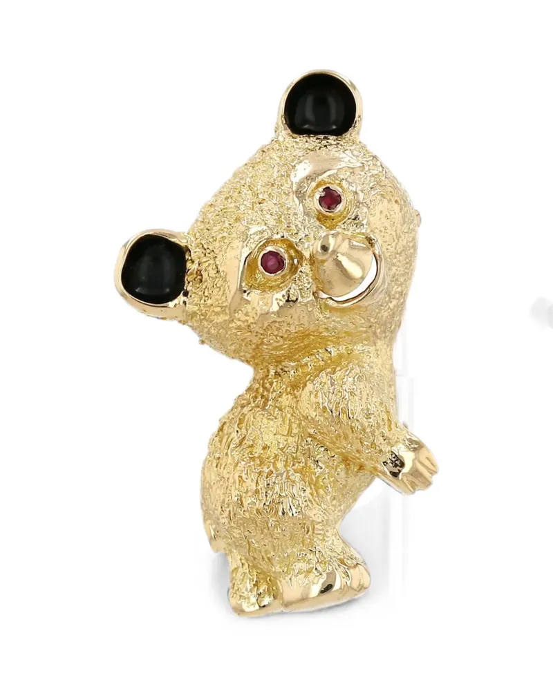 Cartier 1960s ruby and enamel bear brooch - Gold Gold