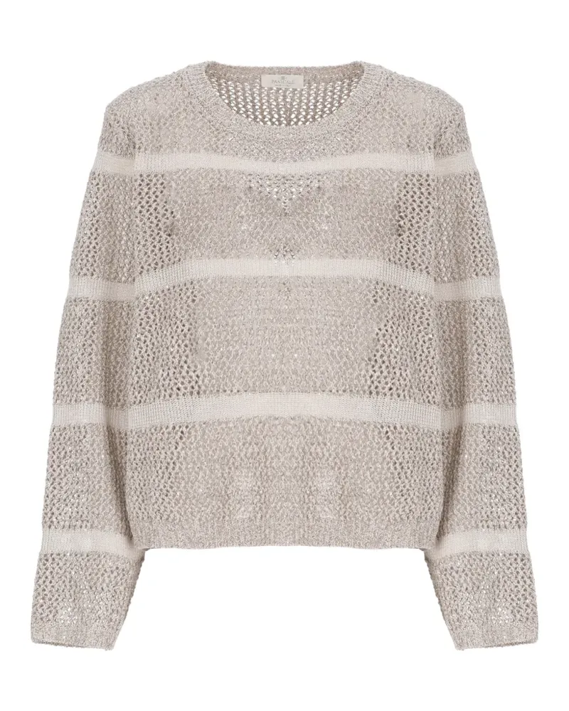PANICALE Cashmere sequined perforated-design sweatshirt - Nude Nude