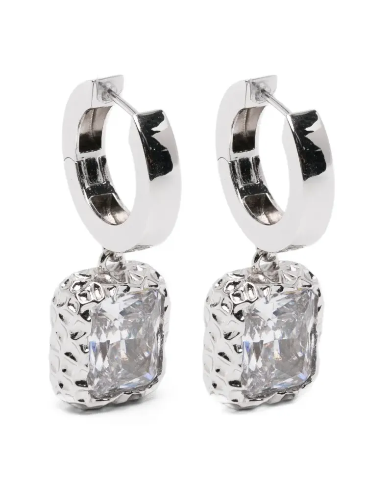 DARKAI Radiant White textured drop earrings - Silber Silber