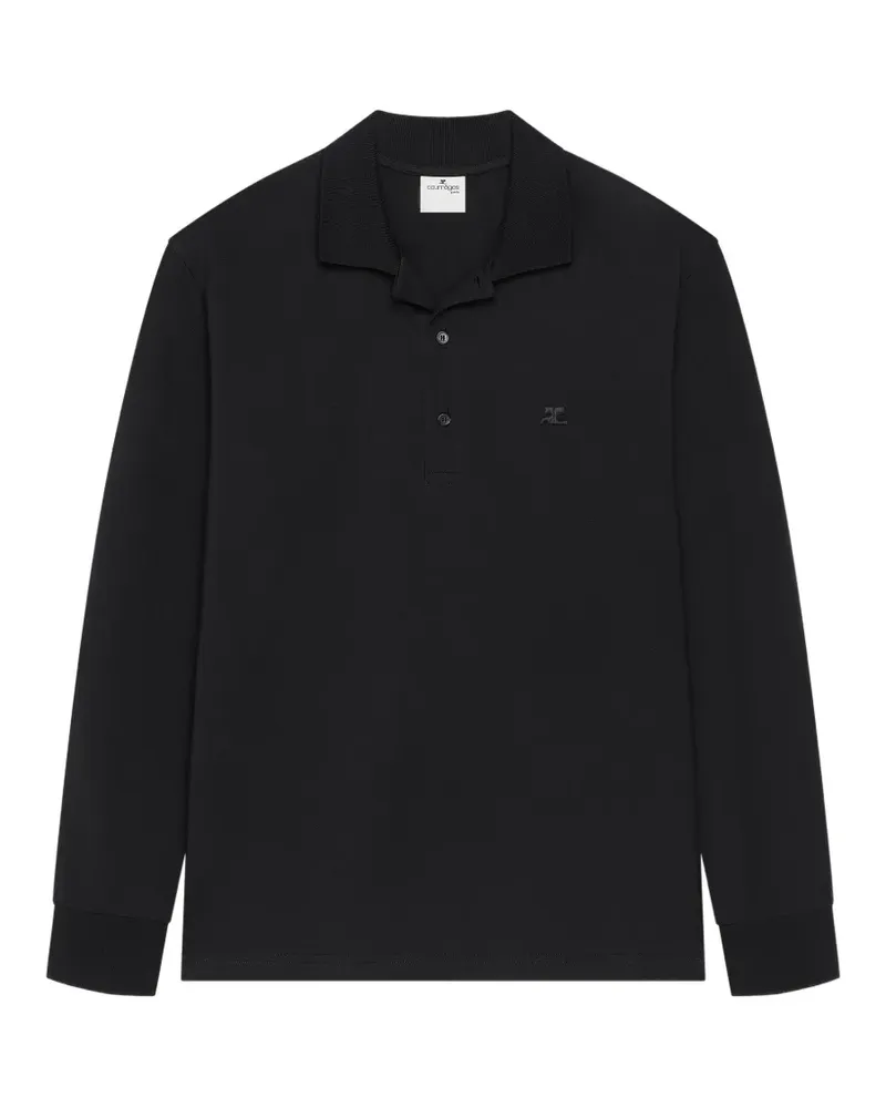 Courrèges Poloshirt mit Logo - Schwarz Schwarz
