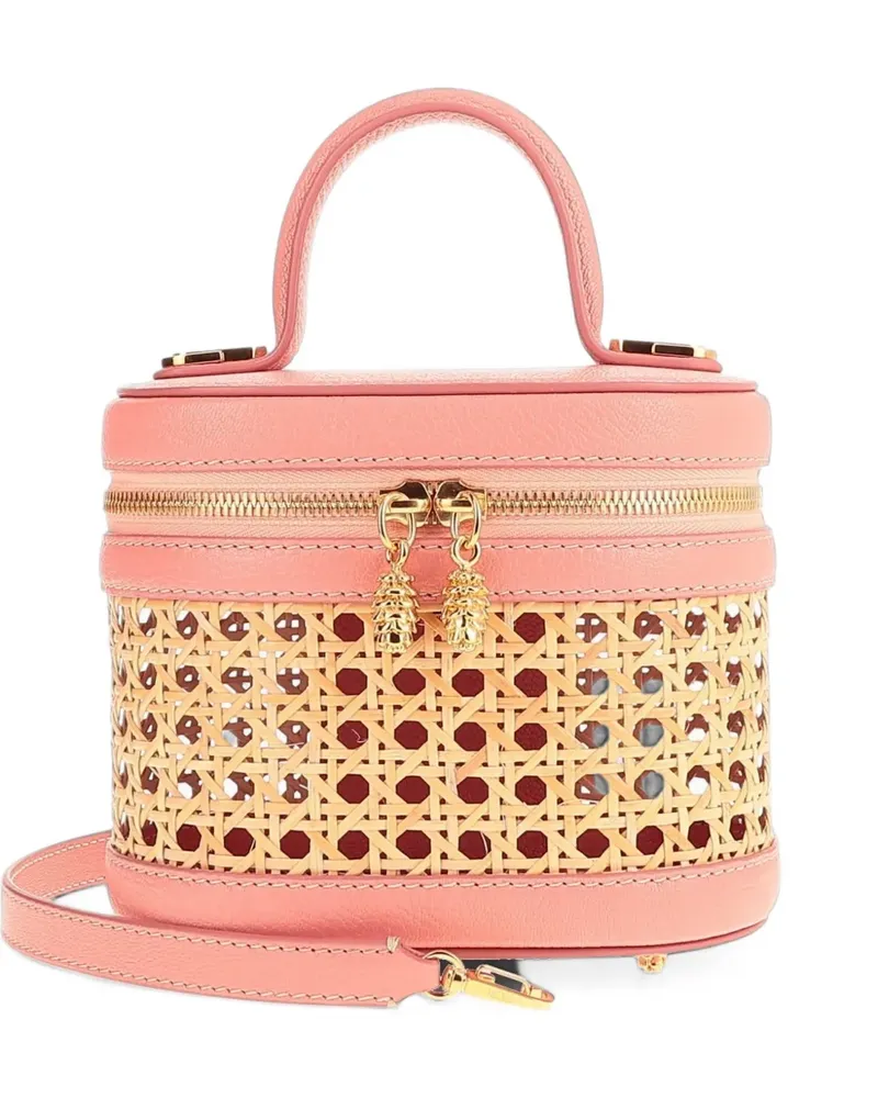 Tyler Ellis Victoria wicker tote bag - Rosa Rosa