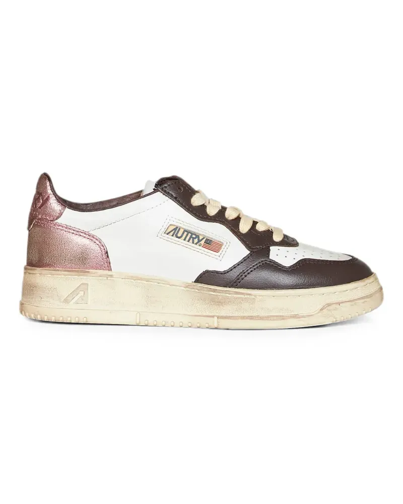 AUTRY perforated-toe metallic-insert sneakers - Weiß Weiß