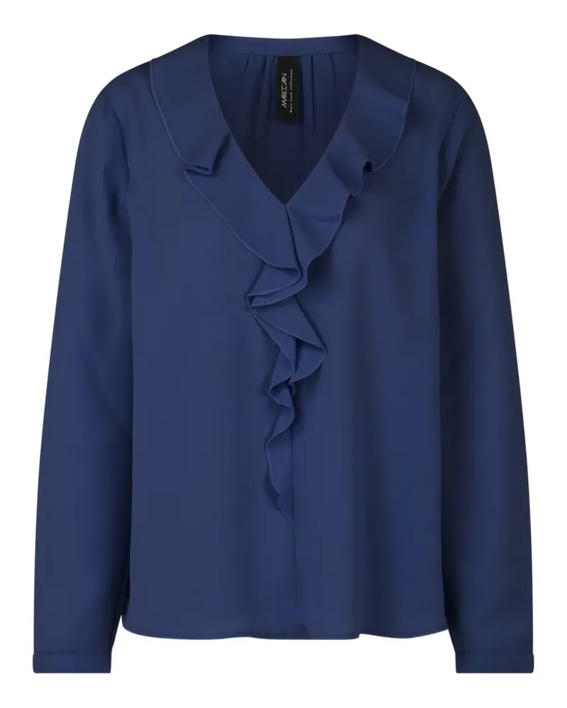 Marc Cain ruffled V-neck blouse - Blau Blau