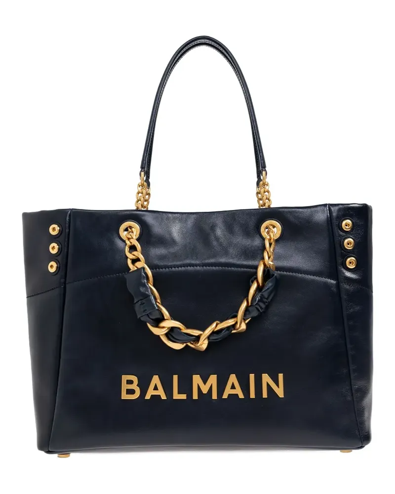 Balmain Schultertasche mit Kettendetail - Blau Blau