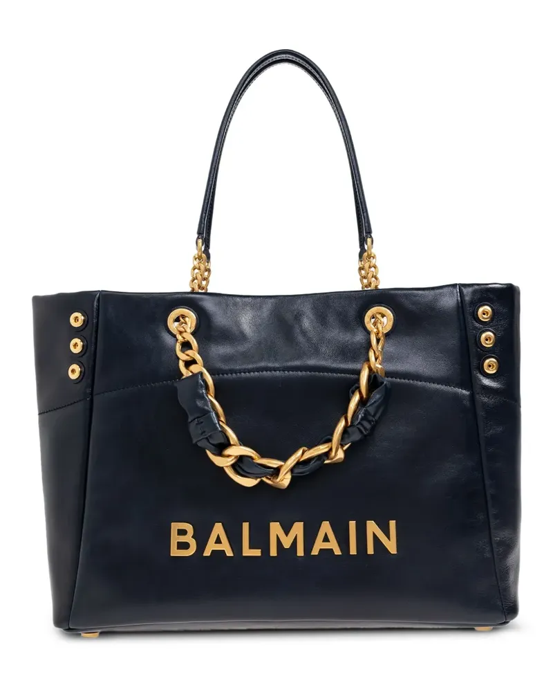 Balmain Schultertasche mit Kettendetail - Blau Blau