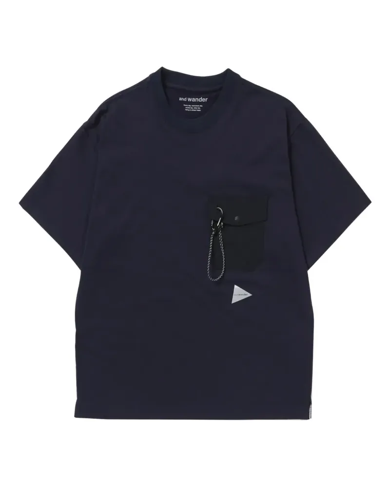 and wander chest pocket T-shirt - Blau Blau