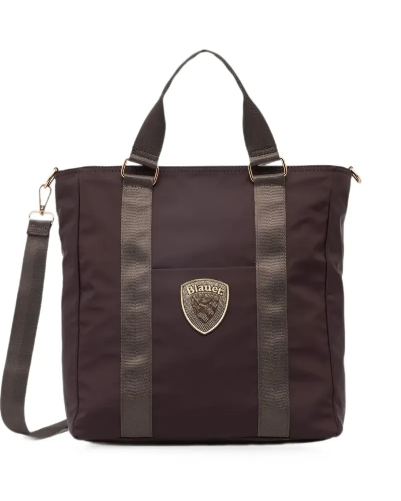 Blauer logo-patch tote bag - Violett Violett
