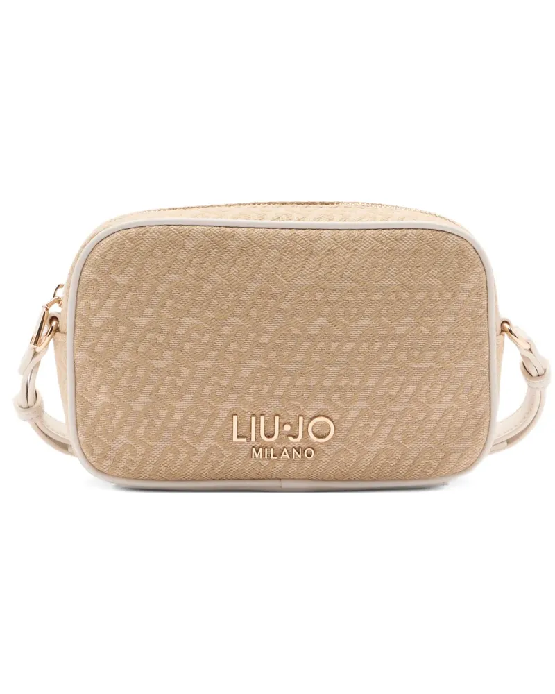 Liu Jo Small jacquard logo crossbody bag - Nude Nude
