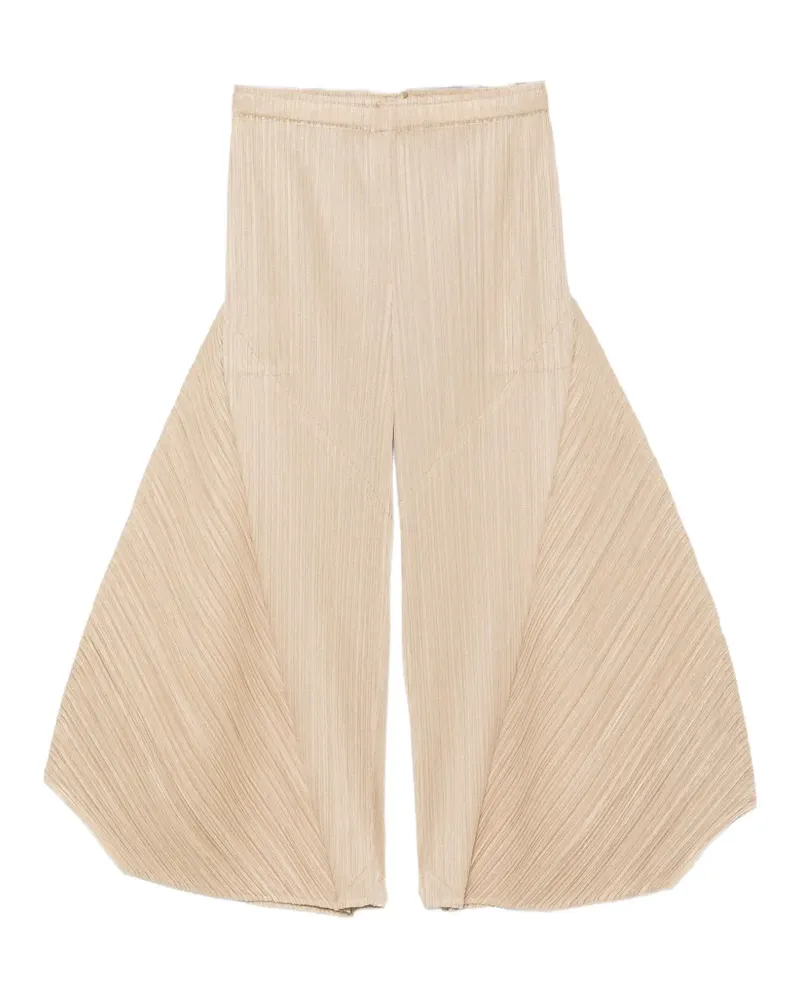 Issey Miyake pleated handkerchief-hem trousers - Nude Nude