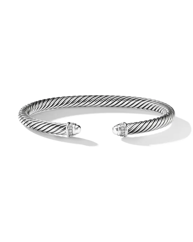 David Yurman Cable Classics Armband aus Sterlingsilber mit Diamant 5mm Silber