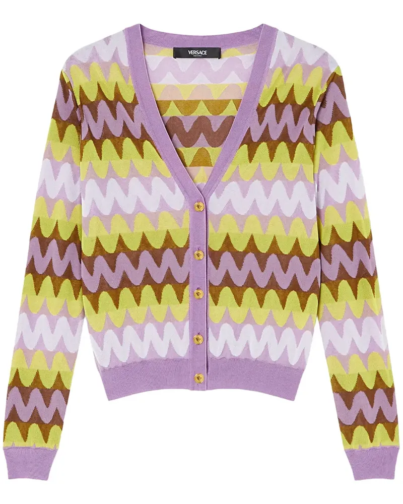 Versace Wave Cardigan aus Jacquard - Violett Violett