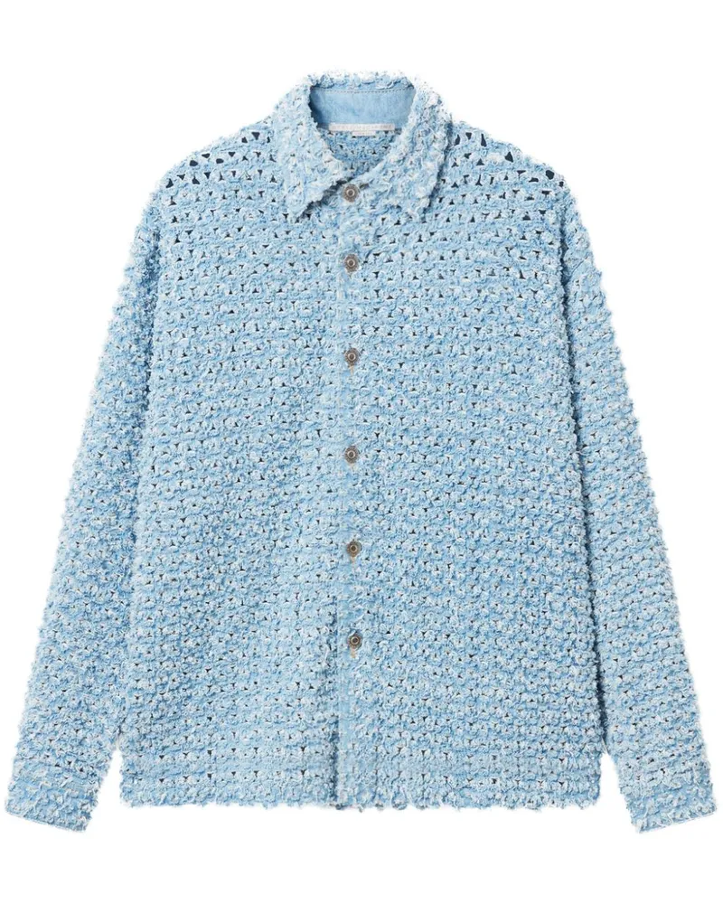 Stella McCartney Bouclé-Jeanshemd - Blau Blau