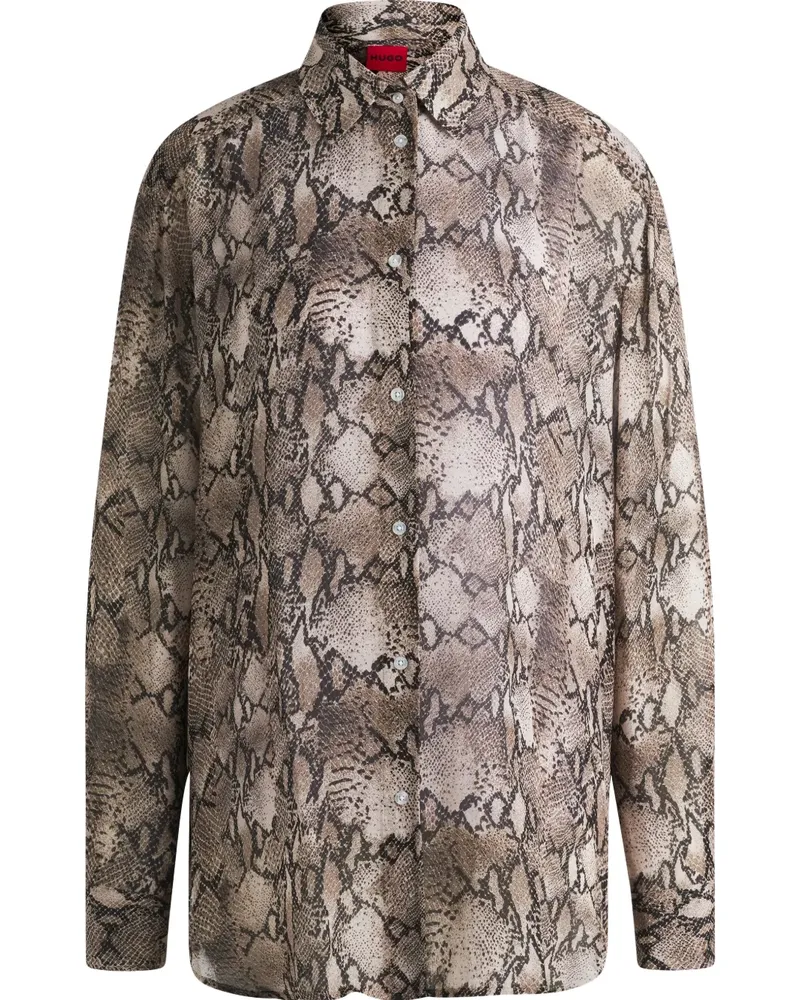 HUGO BOSS Hemd mit Schlangen-Print - Braun Braun