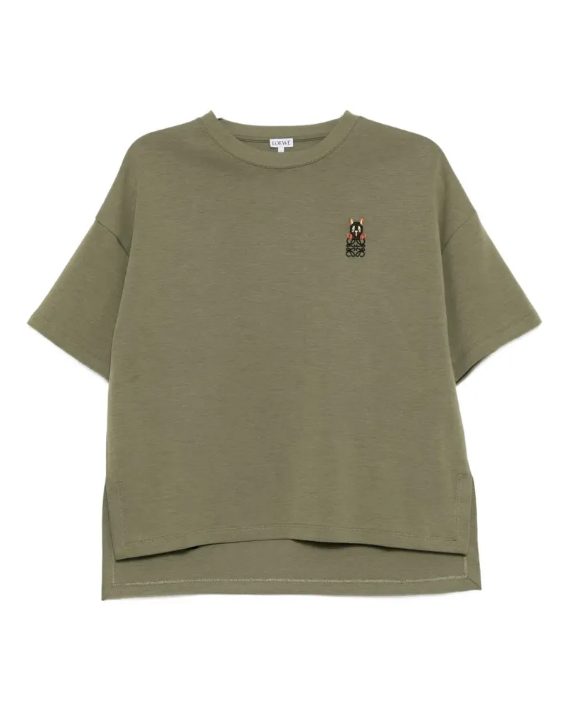 Loewe logo-embroidered T-shirt - Grün Grün