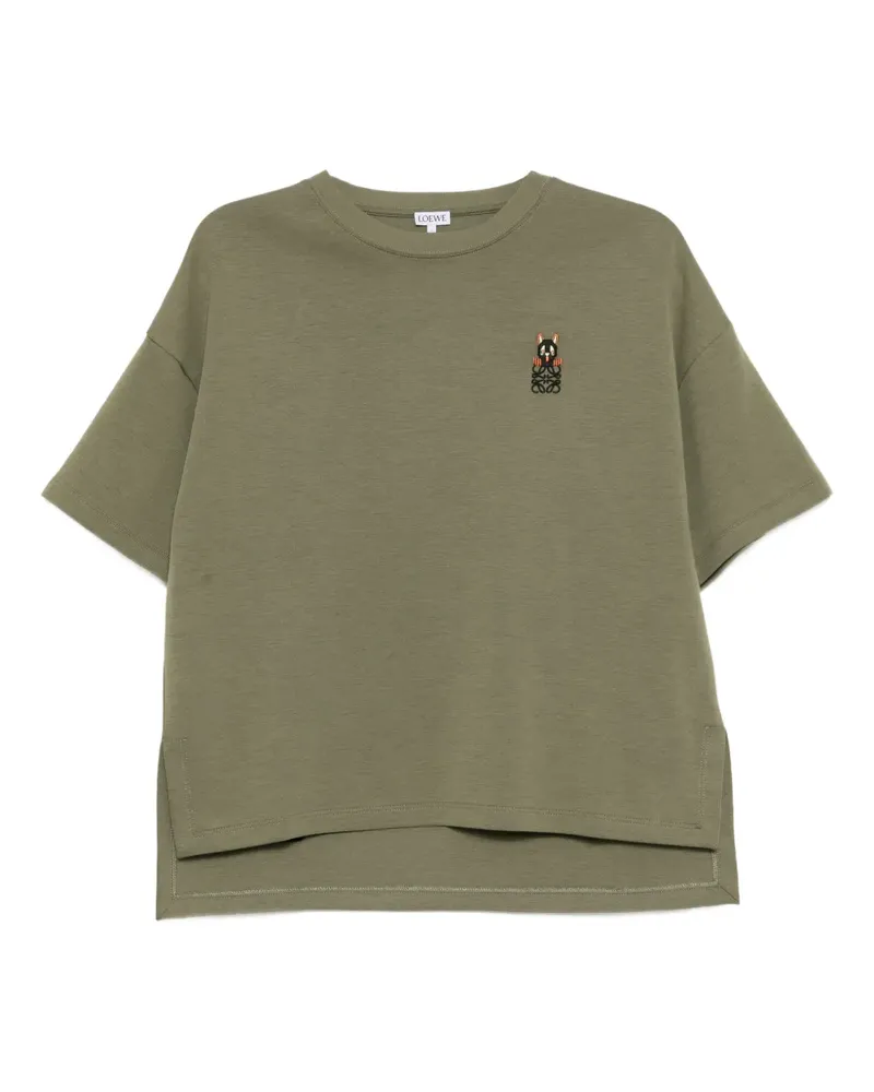 Loewe logo-embroidered T-shirt - Grün Grün
