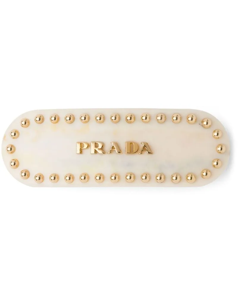 Prada Haarspange mit Logo - Nude Nude