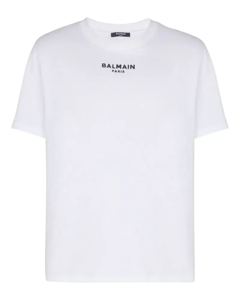 Balmain T-Shirt mit Logo-Stickerei - Weiß Weiß
