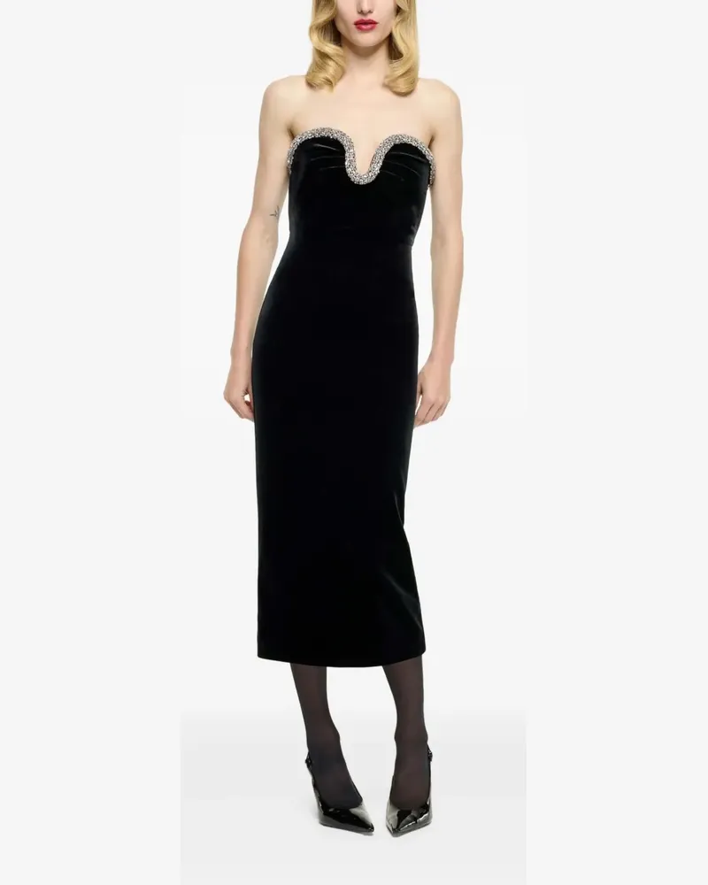 Roland Mouret Trägerloses Samtkleid - Schwarz Schwarz