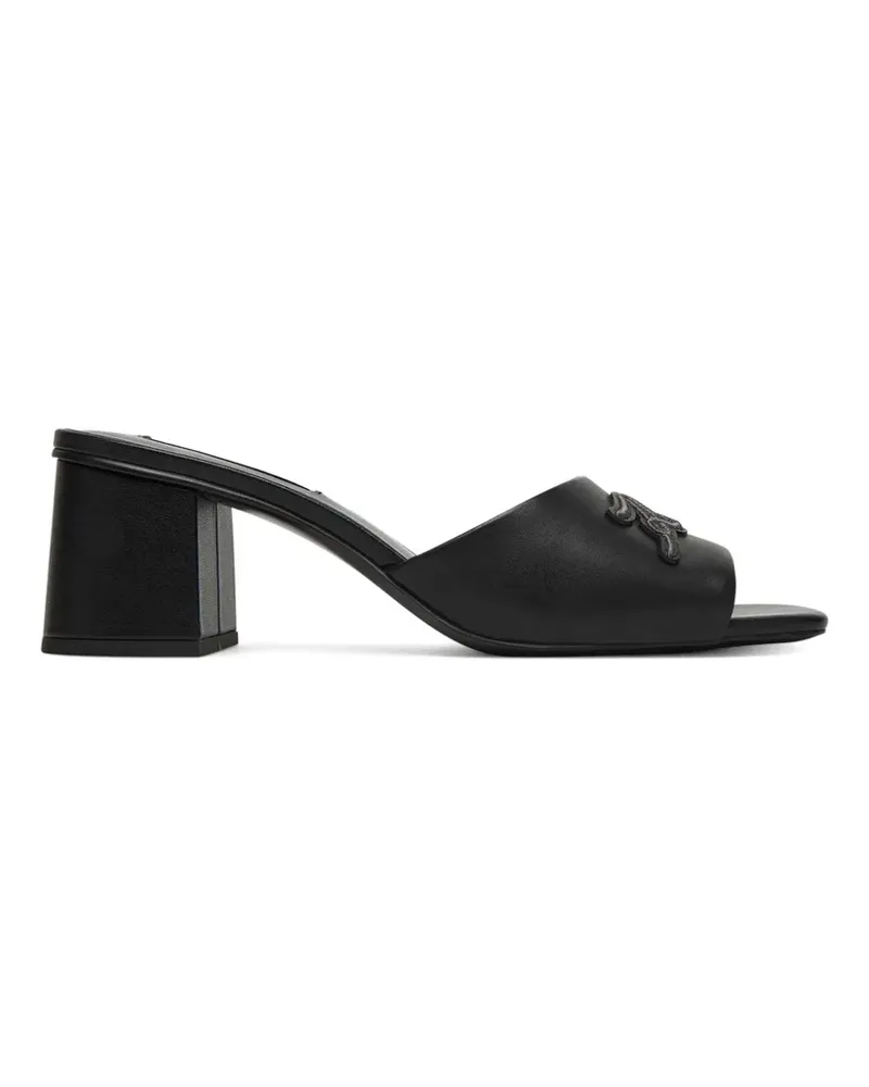 Karl Lagerfeld logo-patch leather sandals - Schwarz Schwarz