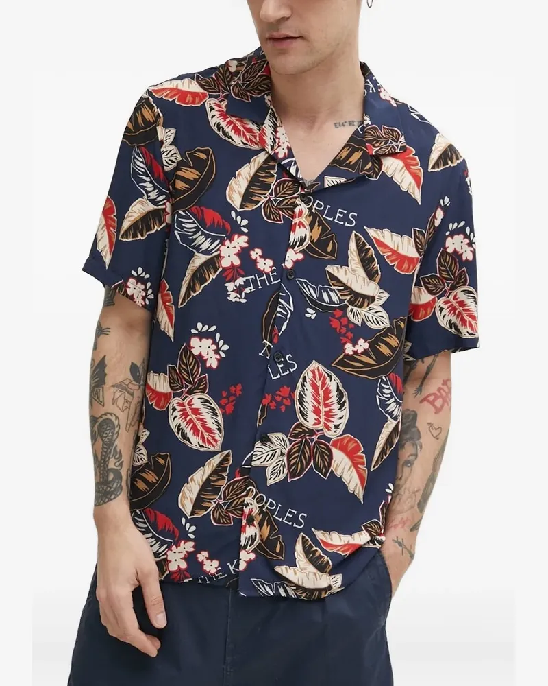 The Kooples Hemd mit Blatt-Print - Blau Blau
