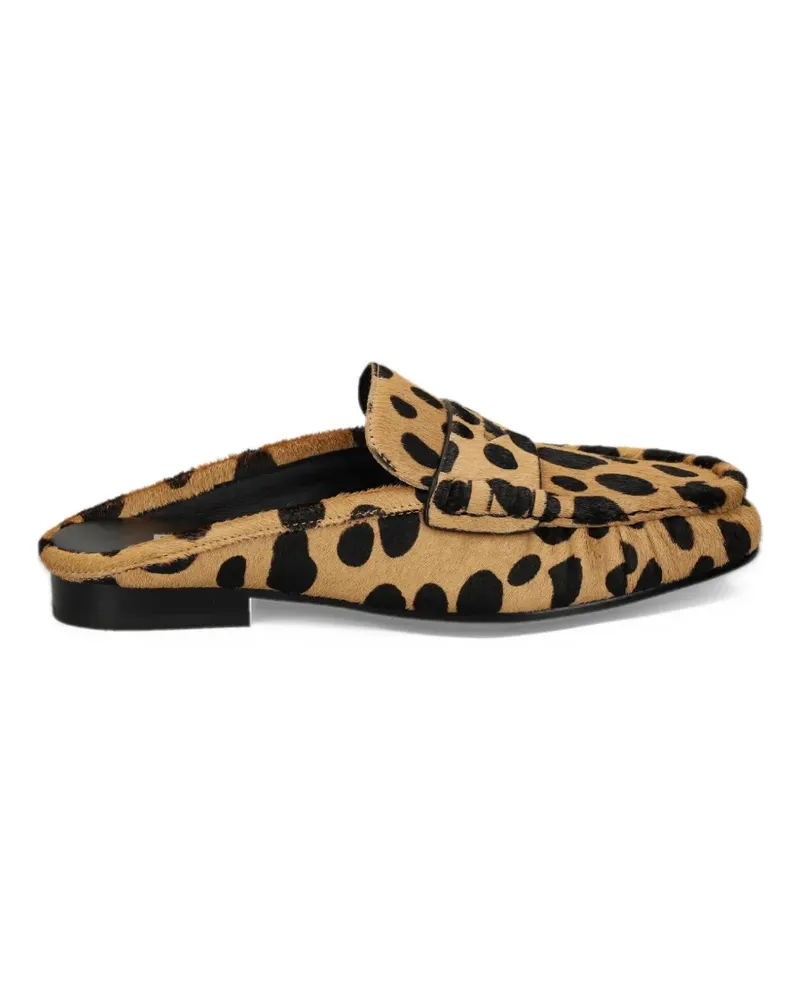 Bibi Lou cheetah-print pony-hair mules - Nude Nude