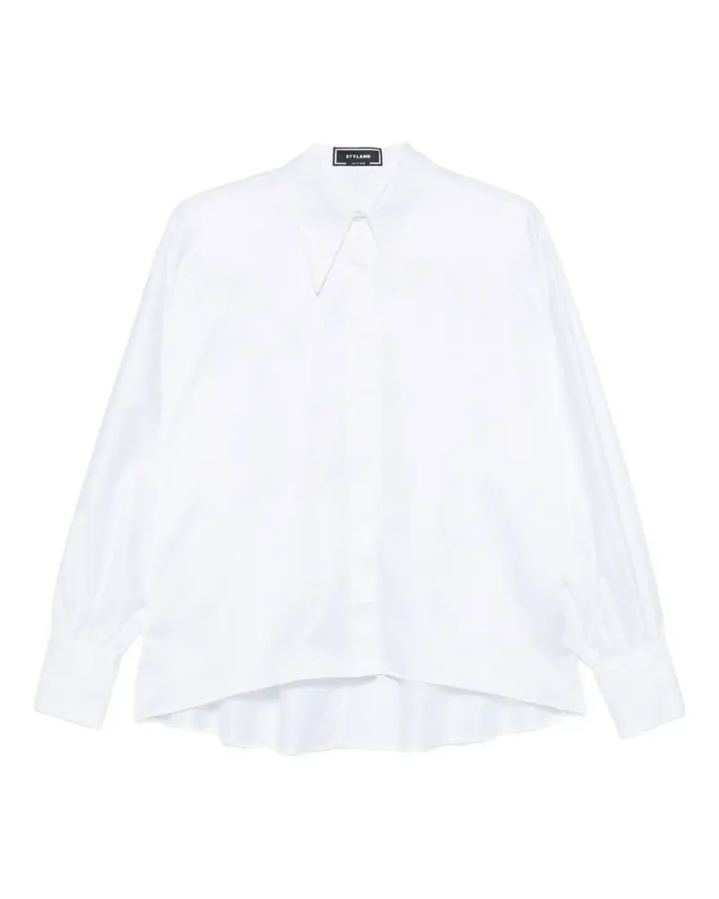 STYLAND concealed-placket poplin shirt - Weiß Weiß