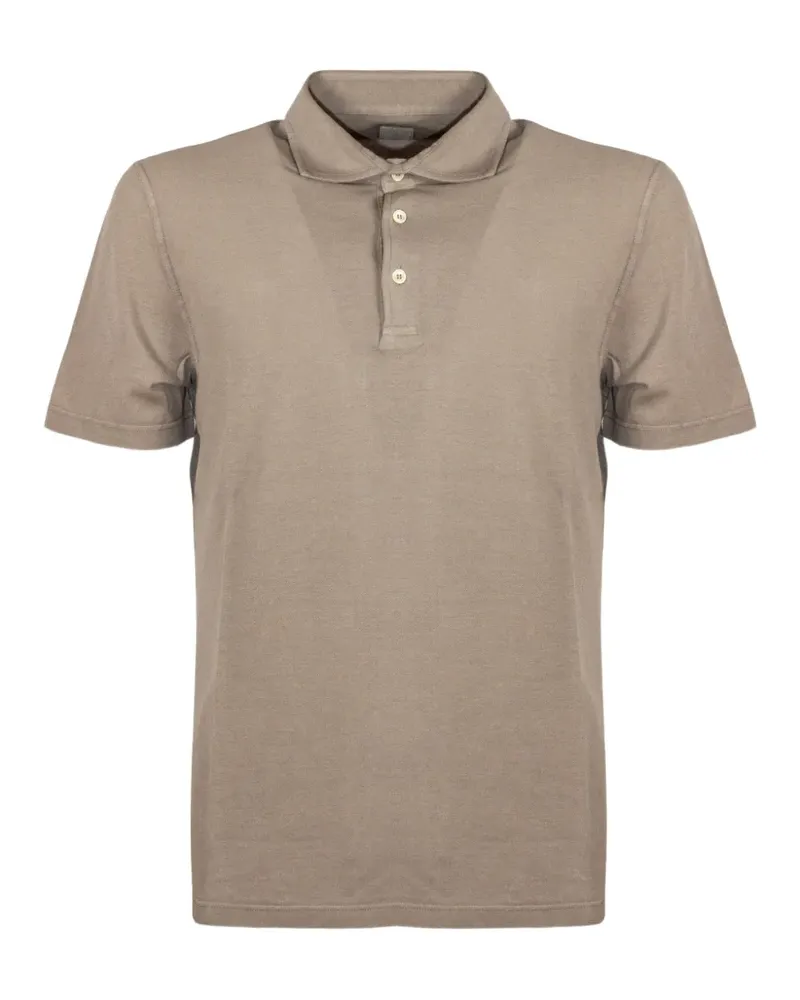 Fedeli short-sleeve buttoned polo shirt - Nude Nude