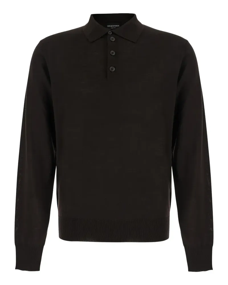Emporio Armani Langärmeliges Poloshirt - Braun Braun
