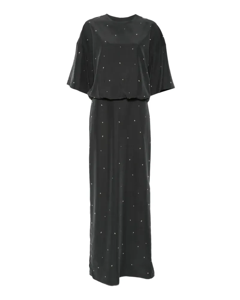 ALYSI crystal-embellished short-sleeve maxi dress - Schwarz Schwarz