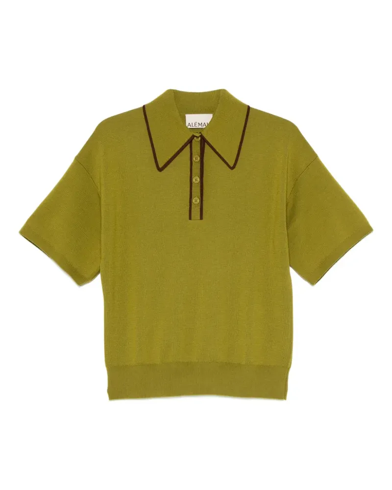 ALEMAIS Valentina Strick-Poloshirt in Olivgrün Grün