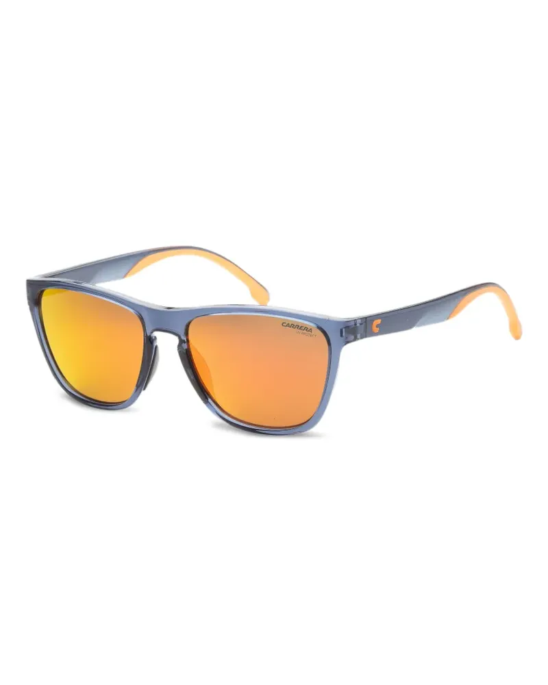 Carrera Eckige Sonnenbrille mit Logo-Schild - Blau Blau