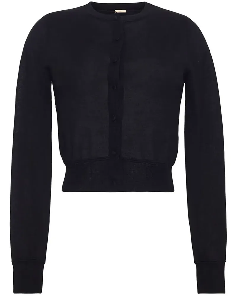 Adam Lippes Fein gestrickter Cardigan - Schwarz Schwarz