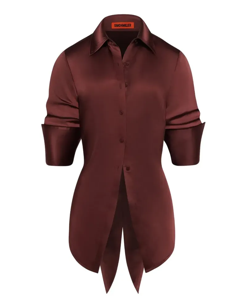 Simon Miller Loch open-back satin shirt - Braun Braun