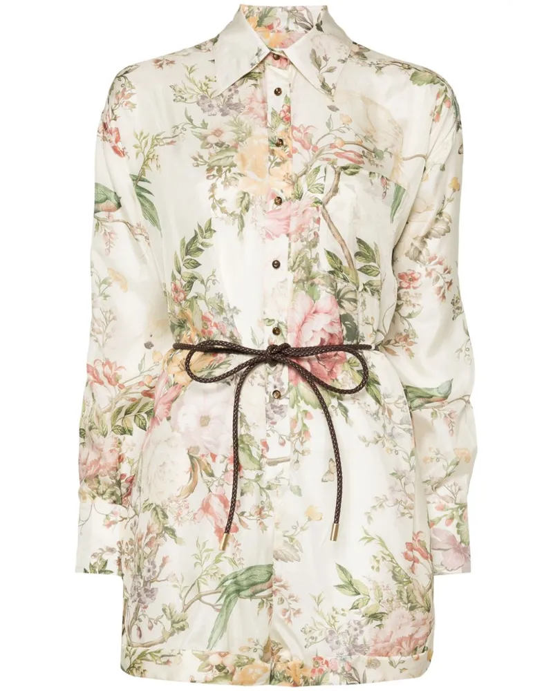Zimmermann Waverly Playsuit aus Seide - Nude Nude