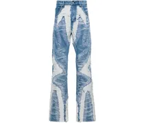 Weite Patch Jeans im Distressed-Look