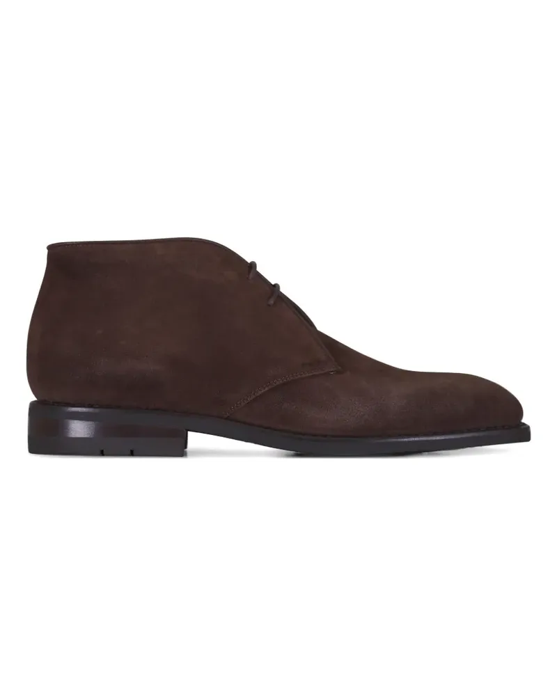 Heschung lace-up suede desert boots - Braun Braun