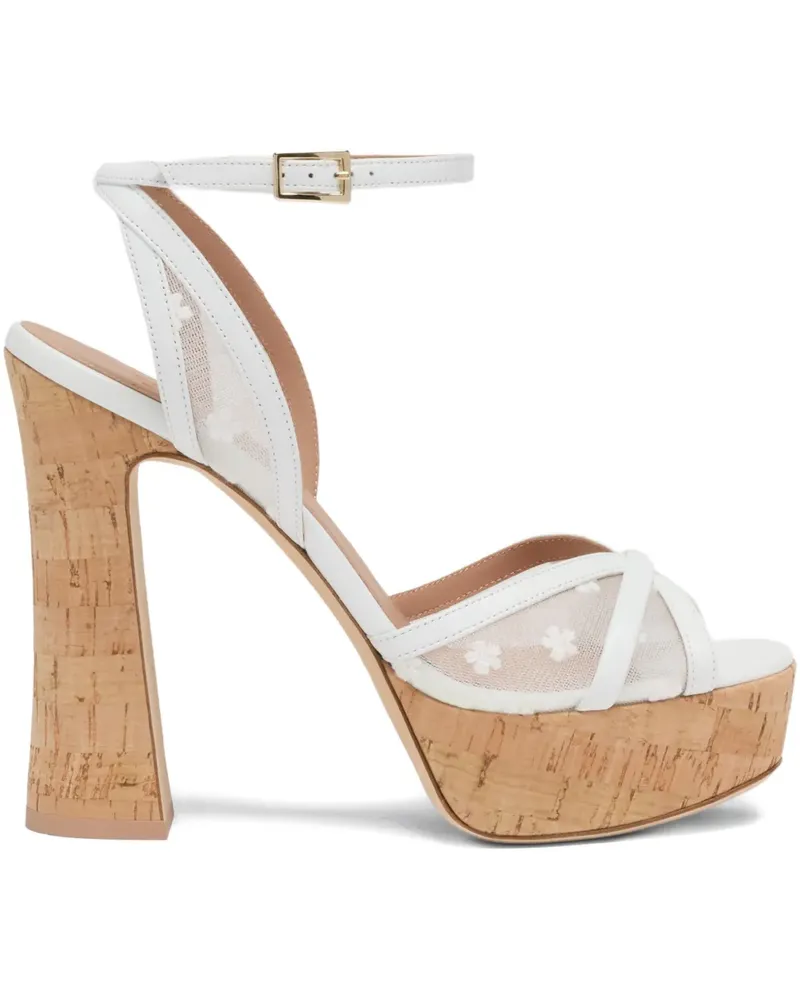 Malone Souliers Sylvie Plateau-Sandalen mit Blumenstickerei - Weiß Weiß