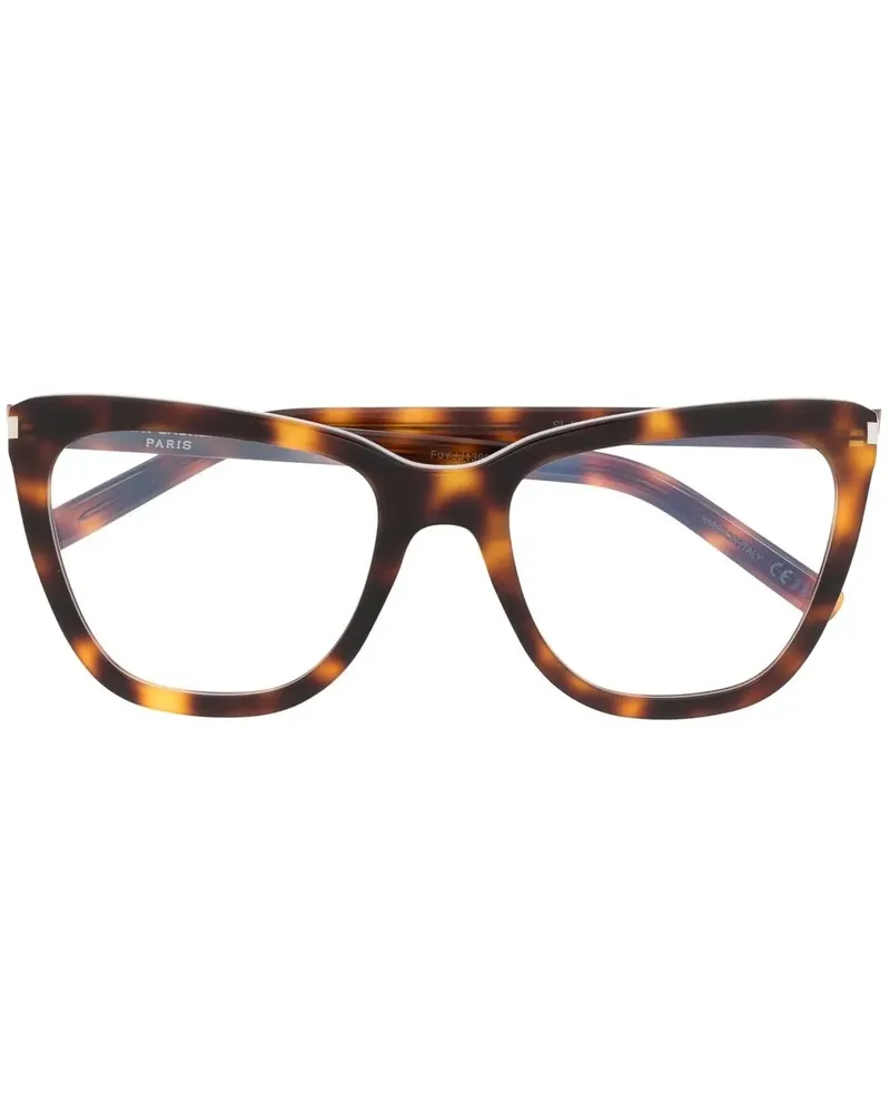 Saint Laurent Cat-Eye-Brille in Schildpattoptik - Braun Braun
