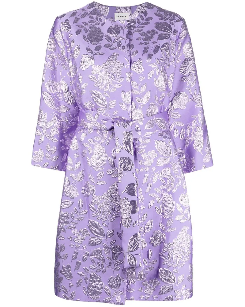 P.A.R.O.S.H. P.A.R.O H. Klassischer Jacquard-Mantel - Violett Violett