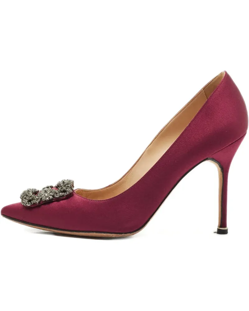 Manolo Blahnik Pre-owned Hangsi Pumps mit Schmuckschnalle 110mm - Rot Rot