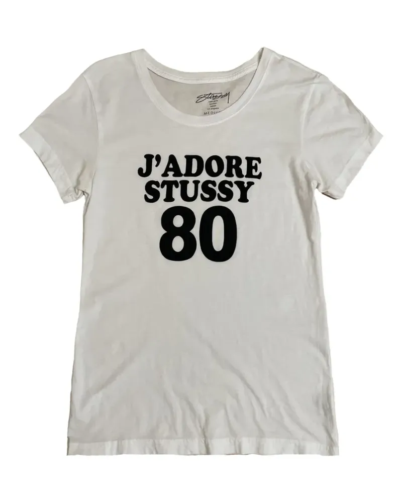 Stüssy T-Shirt mit Schriftzug - Weiß Weiß