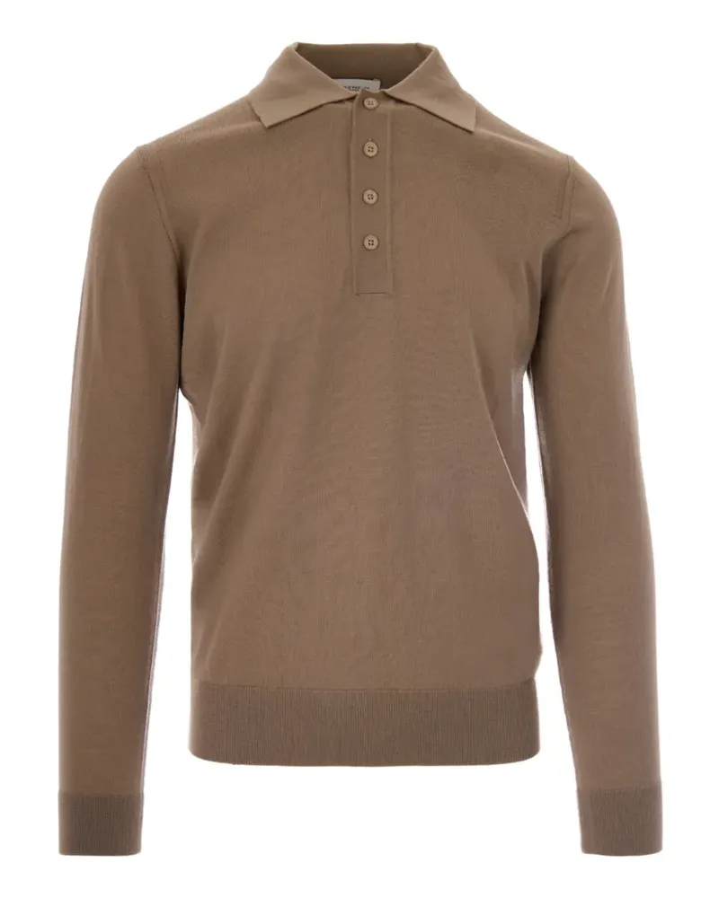 Paolo Pecora Milano long-sleeve polo shirt - Braun Braun