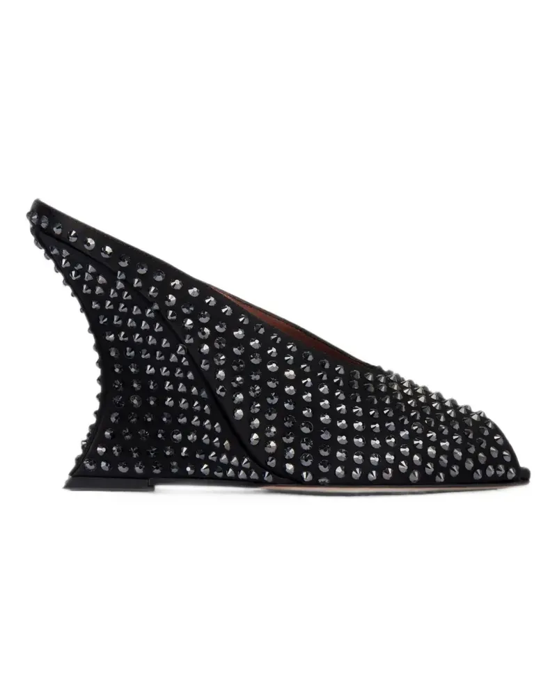 Paris Texas Nina stud-embellished wedge sandals - Schwarz Schwarz