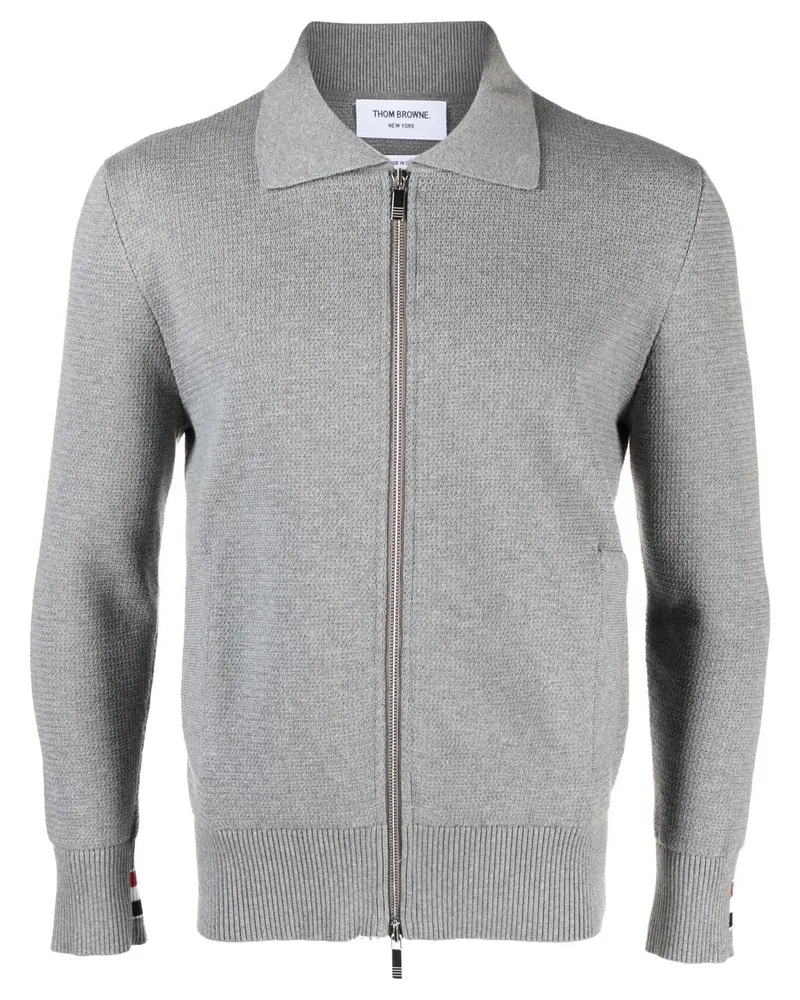 Thom Browne Cardigan mit gerippten Details - Grau Grau