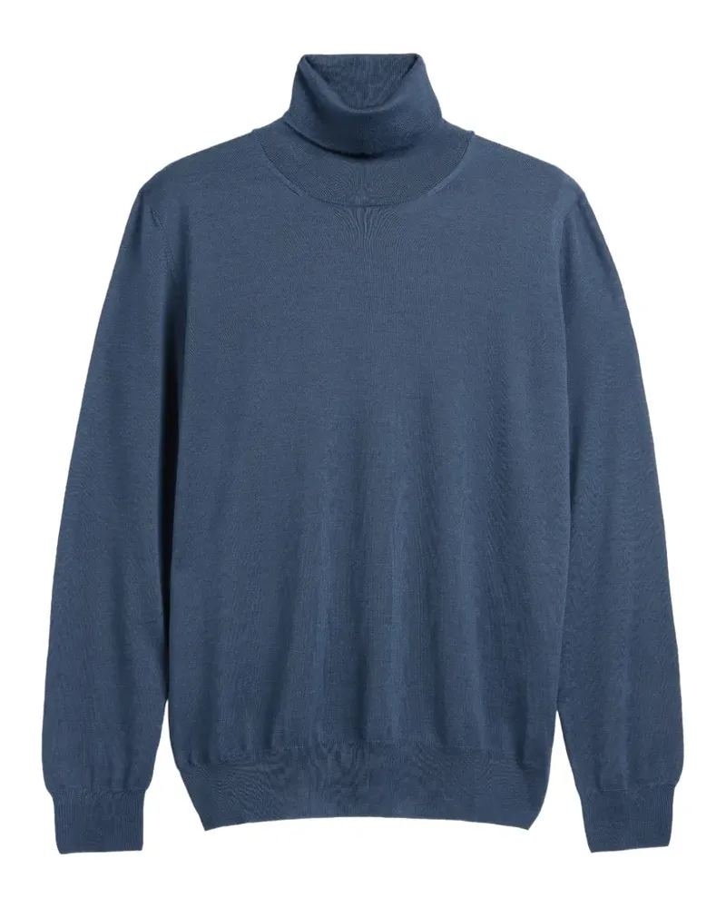 Slowear Fein gestrickter Rollkragenpullover - Blau Blau