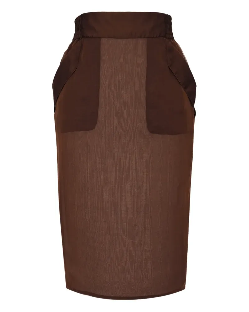 Saint Laurent sheer pocket skirt - Braun Braun