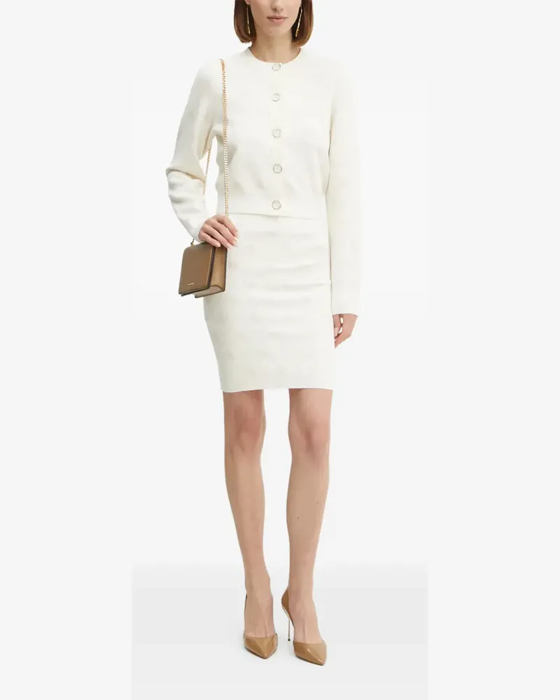 Guess monogram-pattern knit skirt - Nude Nude